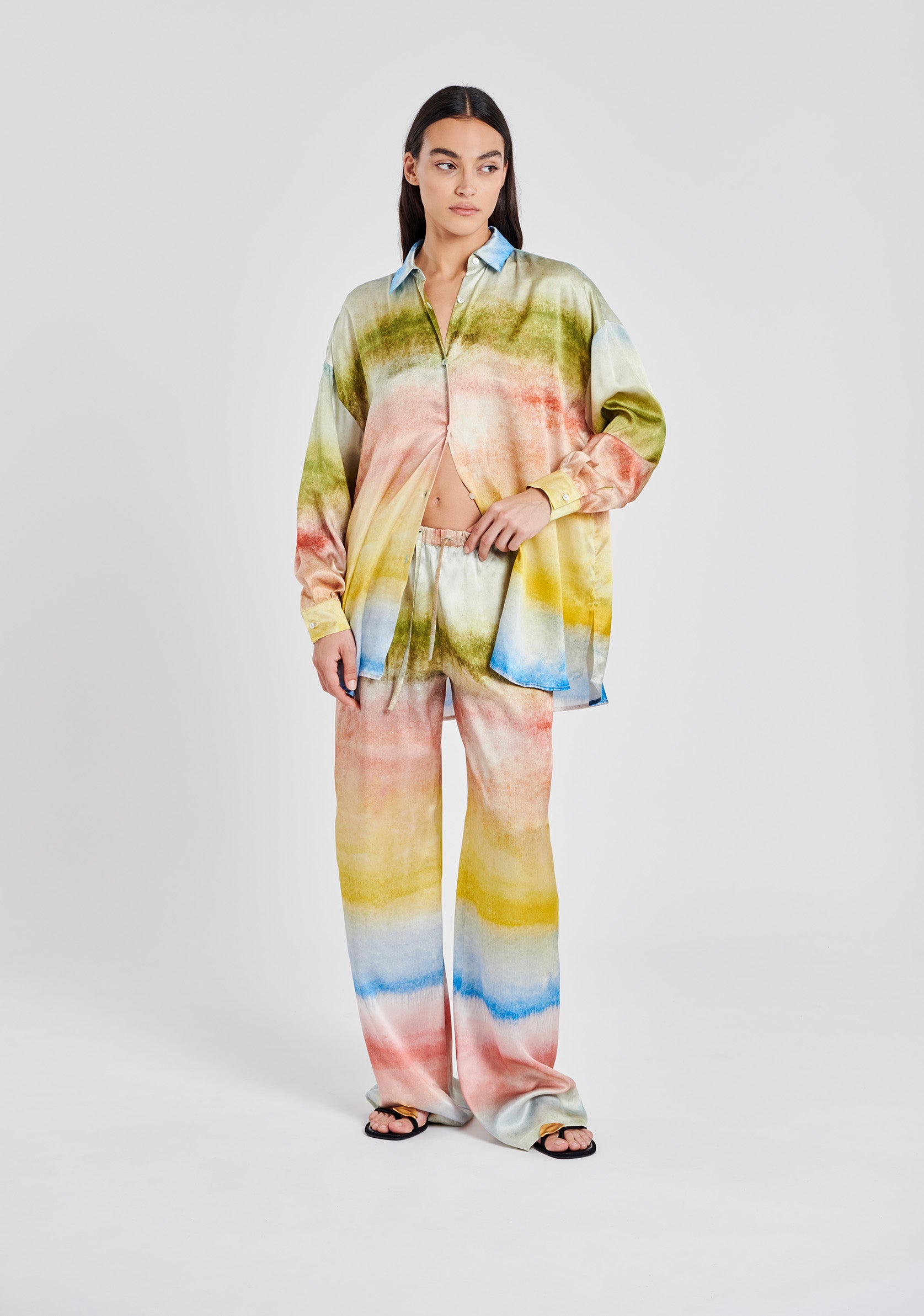 Watercolour Silk Trousers