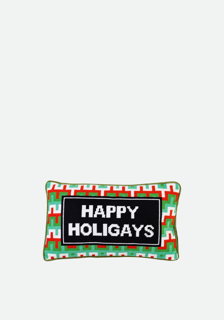 Happy Holigays Needlepoint Cushion