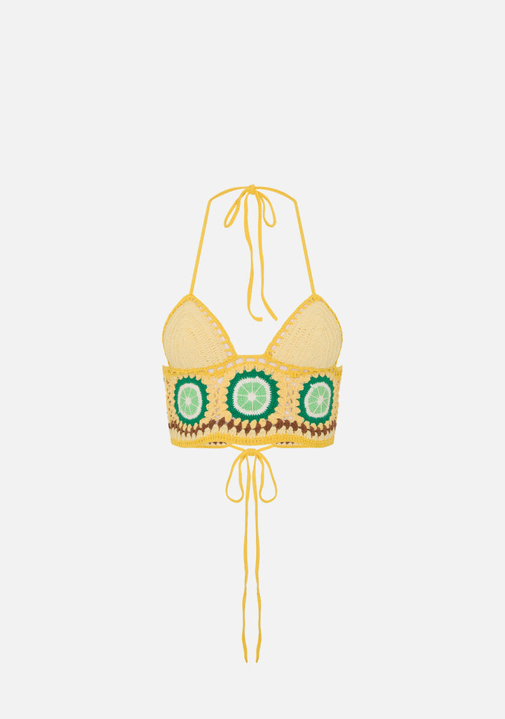 Lime Boho Crochet Top