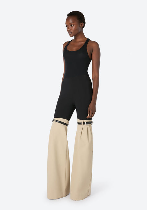 Coperni Hybrid Flare Faux Leather Trousers