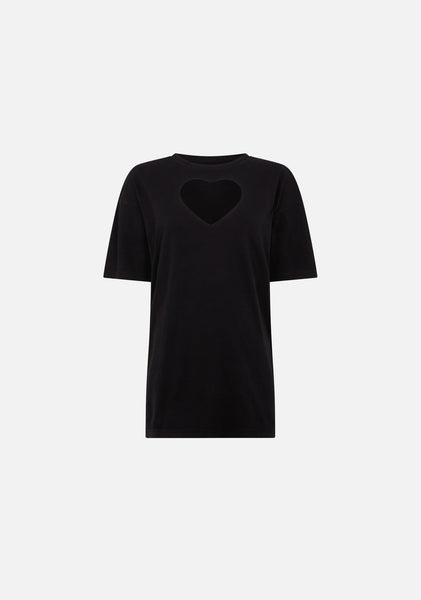 Oversized Heart Cut Out T-Shirt