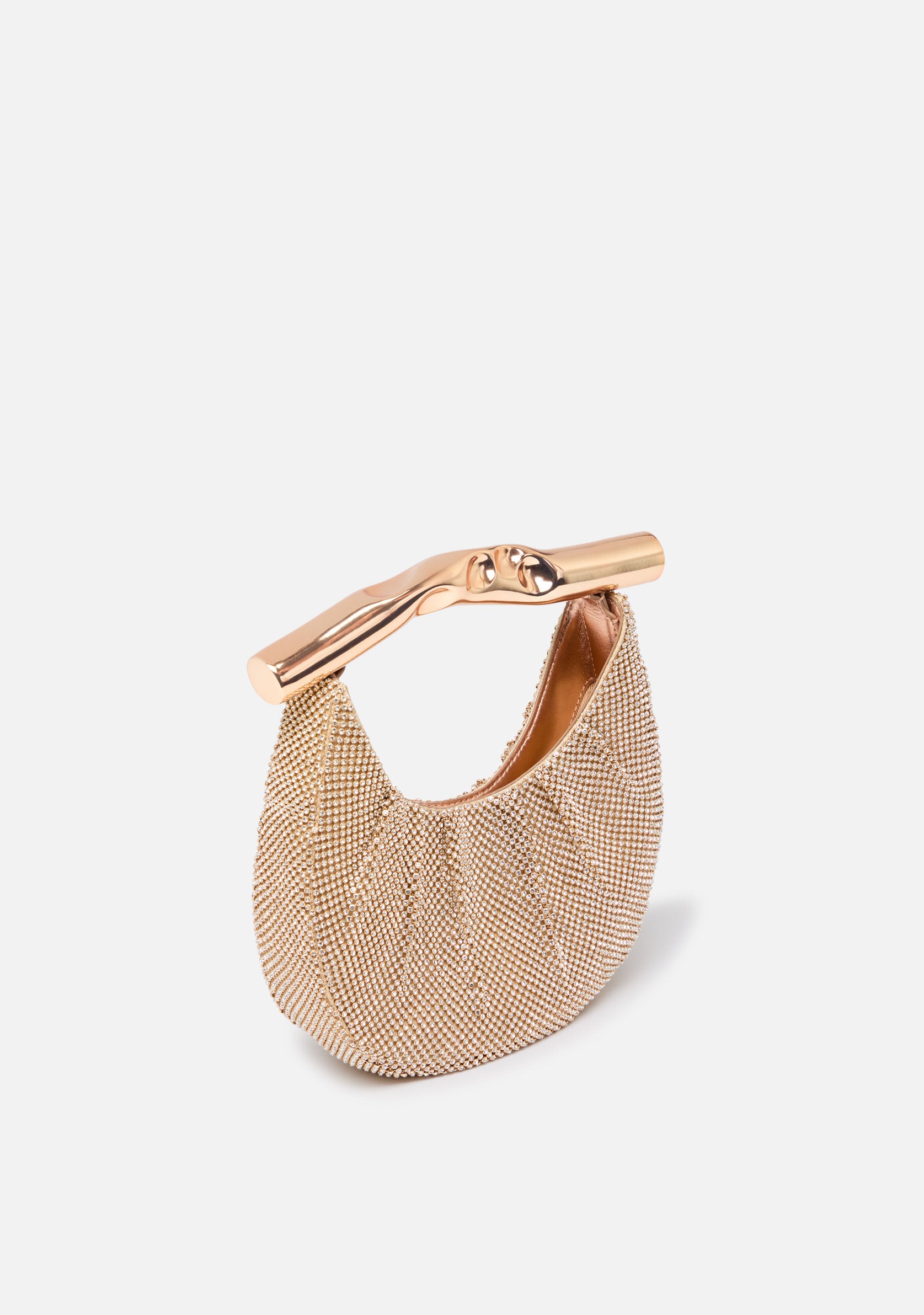 Crystal Smashed Handle Hobo Handbag