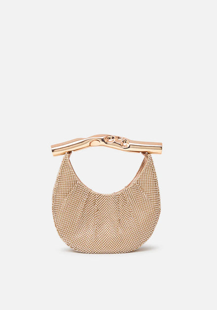 Crystal Smashed Handle Hobo Handbag