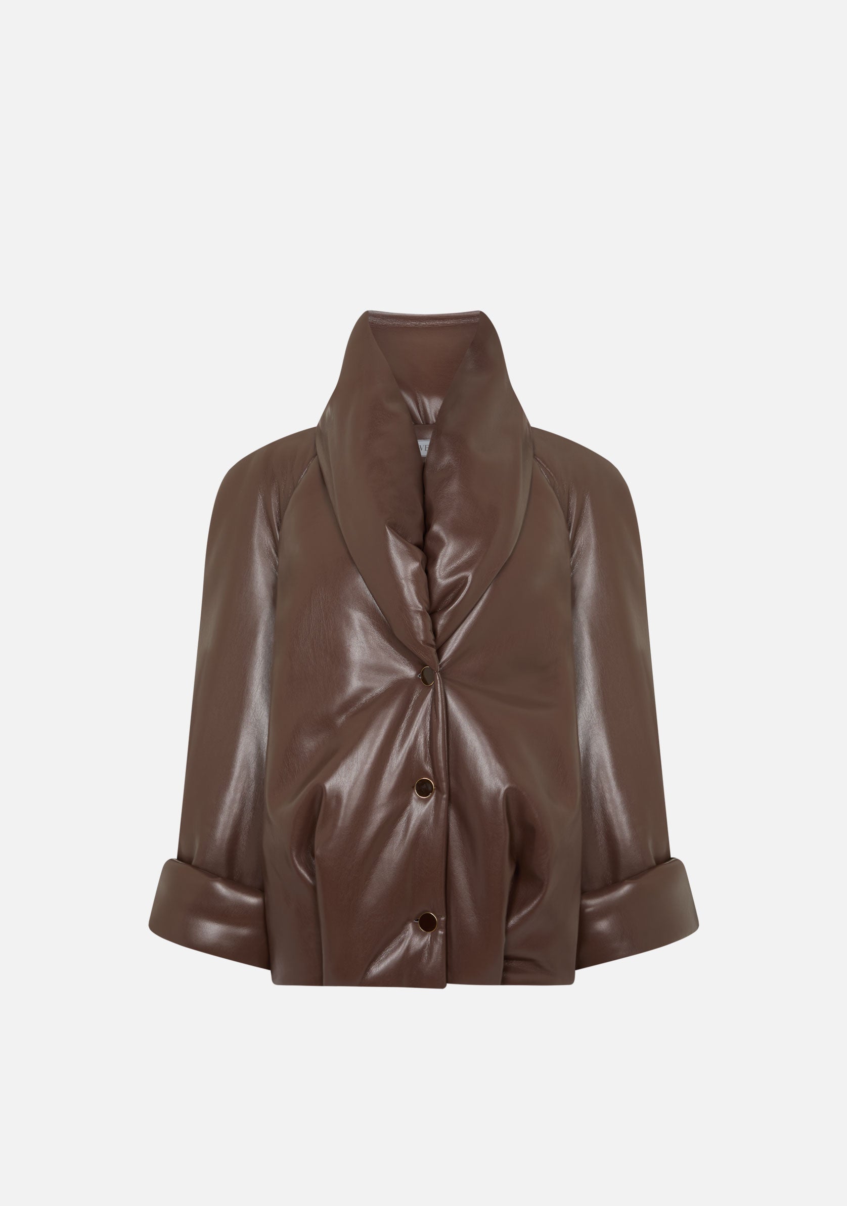 Eco-Leather Puffed Coat