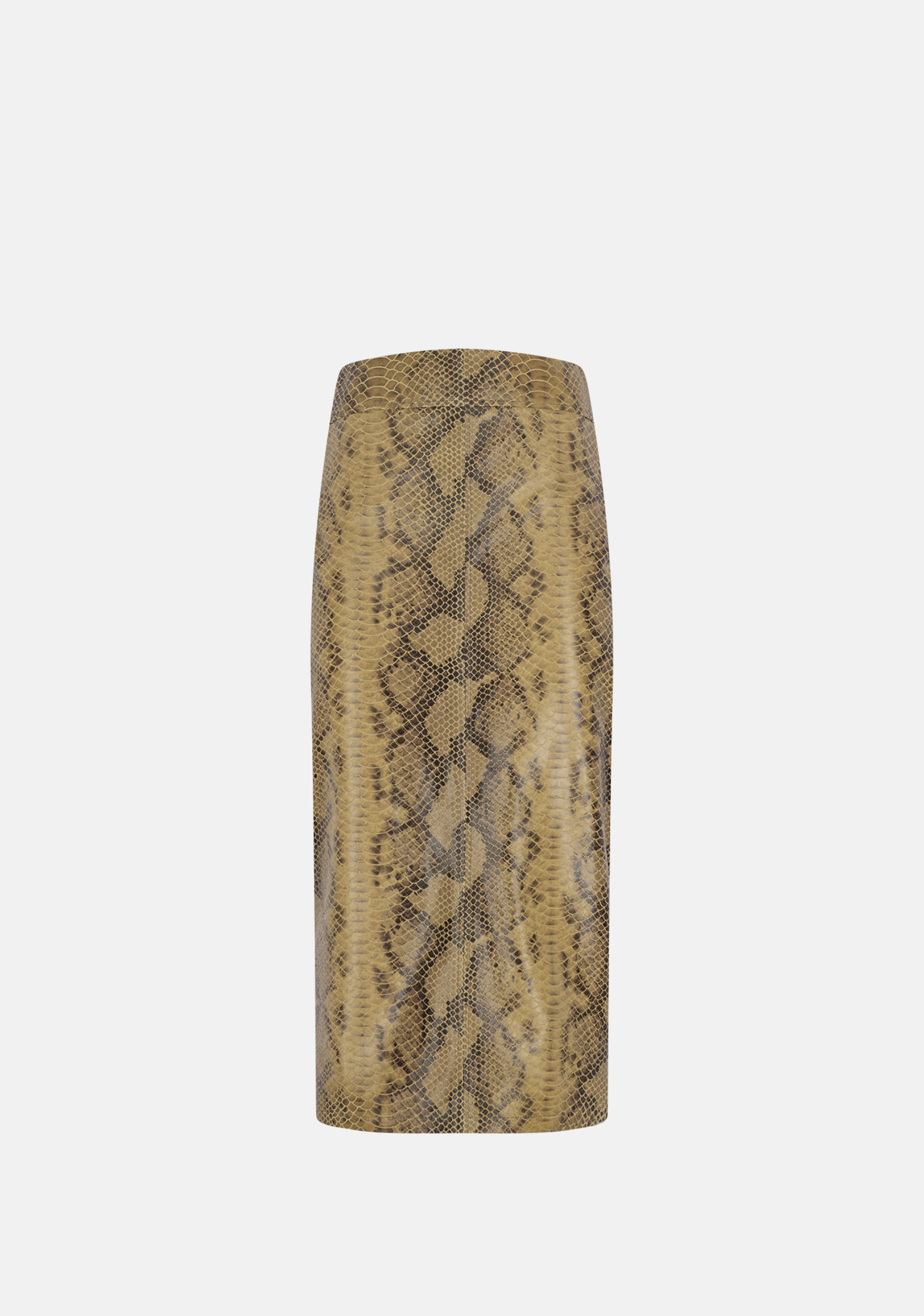 Snake Print Leather Pencil Skirt