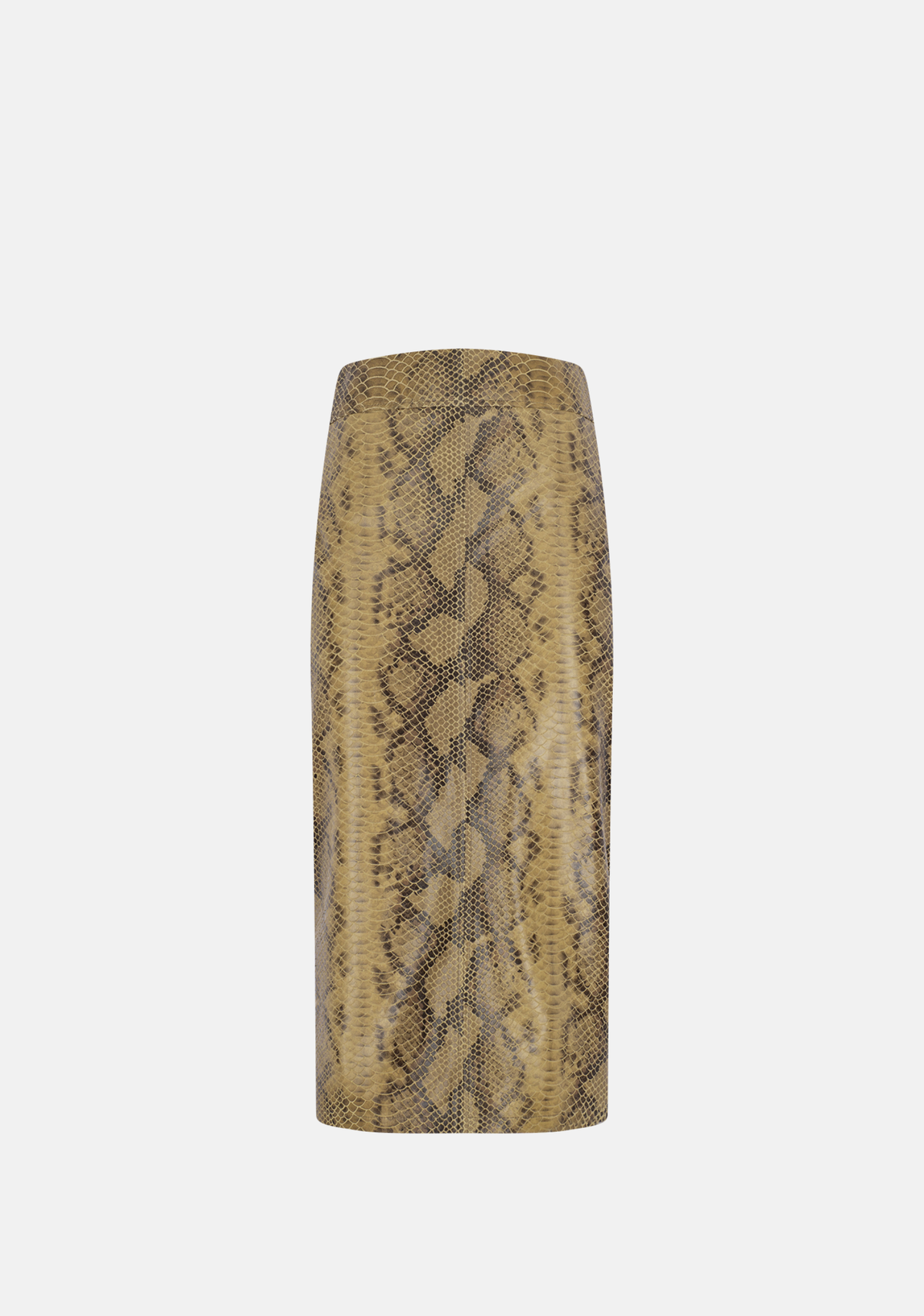 Snake Print Leather Pencil Skirt