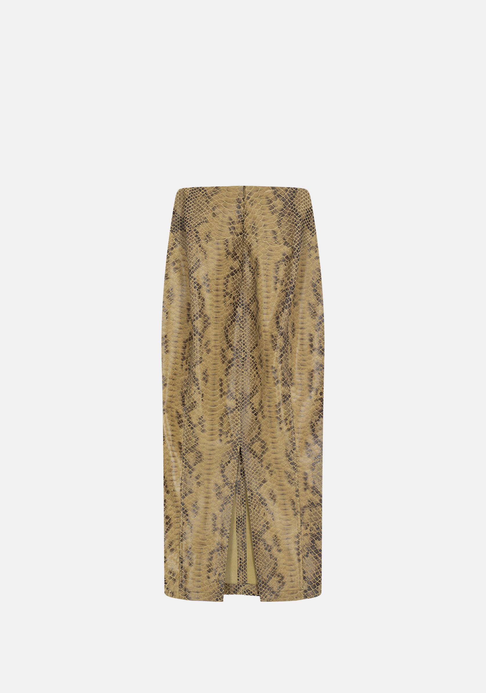 Snake Print Leather Pencil Skirt