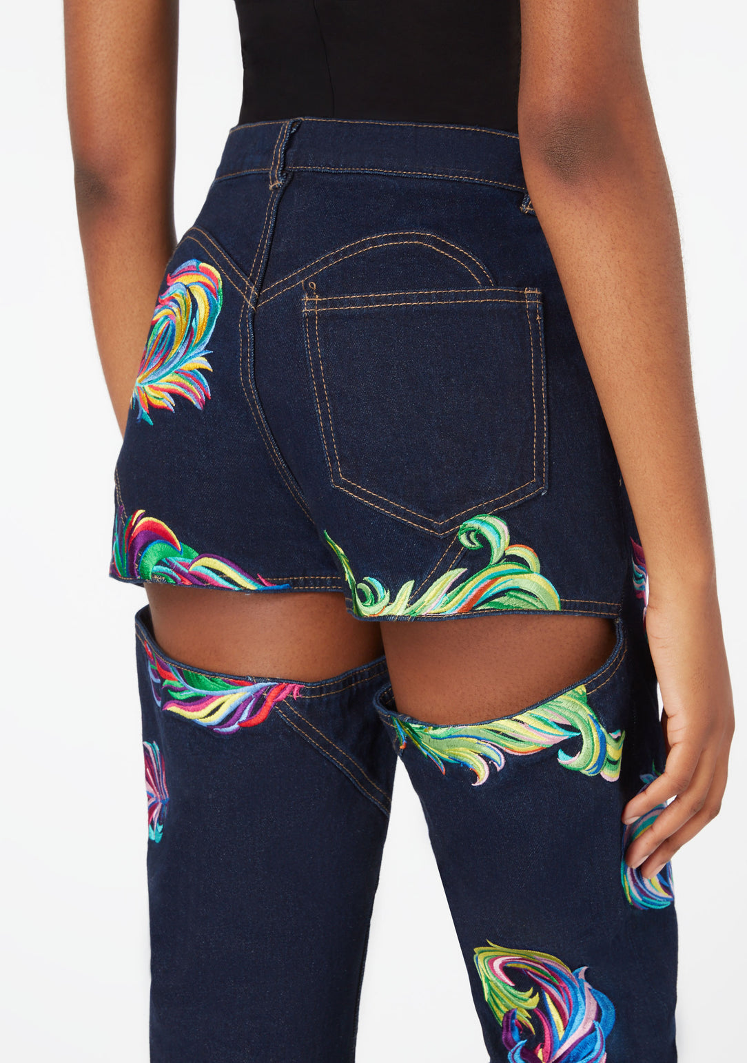 High waist 2024 embroidered jeans